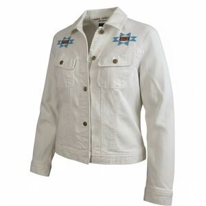 Lauren Ralph Lauren Jeans Co. Southwestern beaded white denim jacket